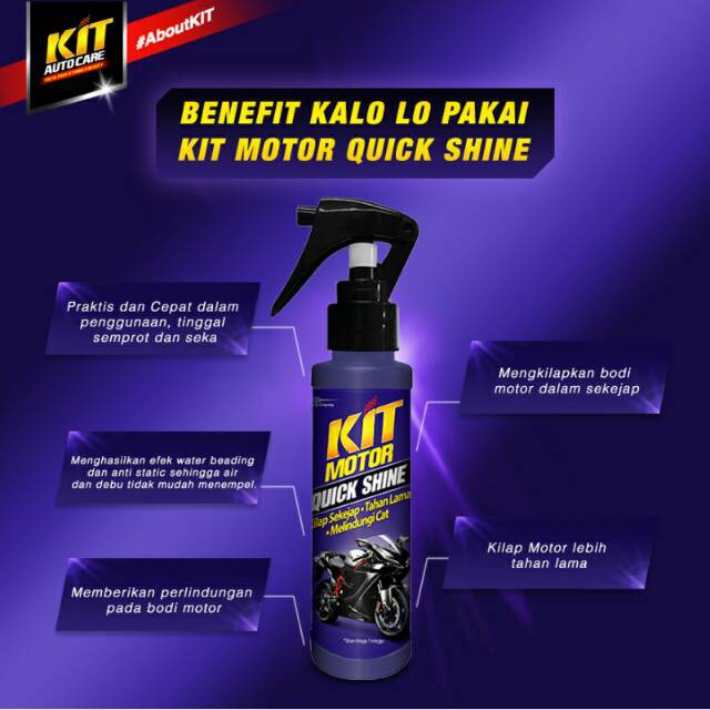 KIT SHINE PUMP Kit Motor Quick Shine Pump Pembersih Body Motor 100ml Pengkilap Anti Air Debu