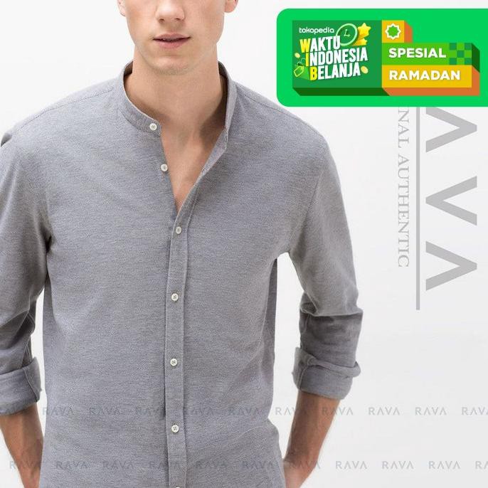 Ei1- Kemeja Polo Lacoste Kerah Ciangi Lengan Panjang By Rava (Best Seller) - Putih