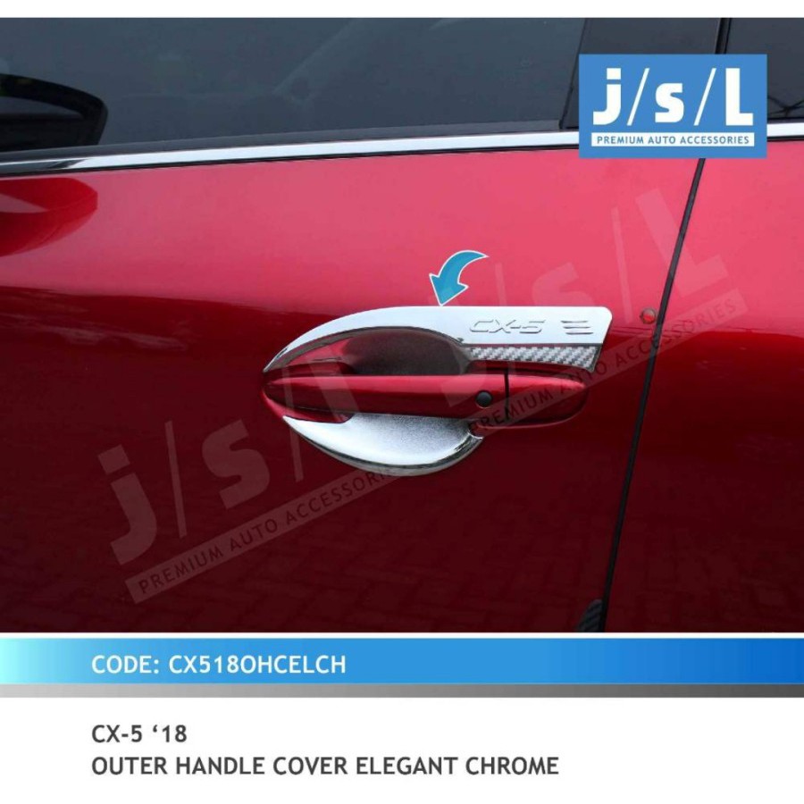 JSL Mangkok Pintu Mazda CX5 2018 Outer Handle Cover Elegant Chrome