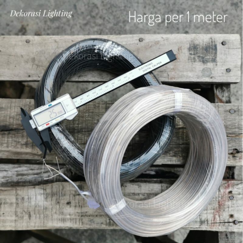 Kabel bening transparant + sling stainless untuk lampu gantung