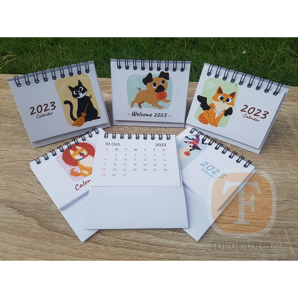Selling Mini Desk Calendar 2023, Cute Sitting Calendar 2023, Mini Cute Desk Calendar 2023, Halloween Calendar, Calendar Gift, Souvenir Calendar 2023 | 