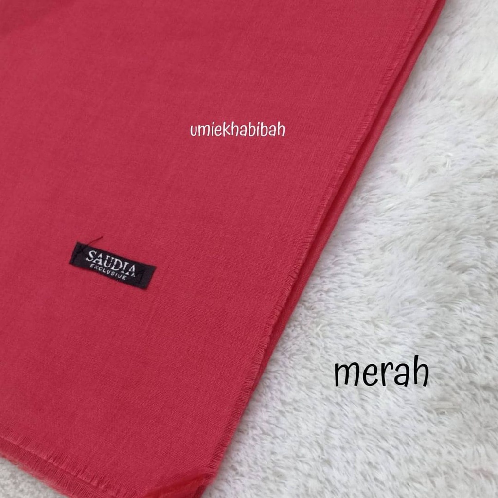 kerudung jilbab / hijab segi empat bahan katun saudia rawis tebal merk saudia bisa untuk anak sekola