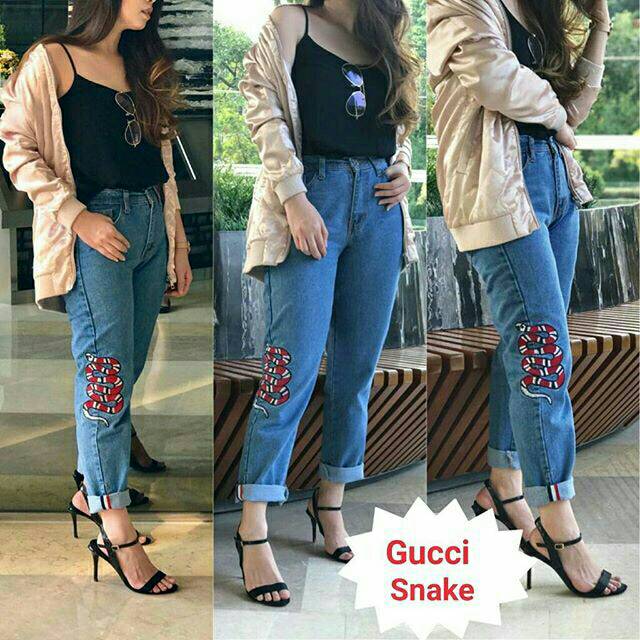 Boyfriend jeans gucci snake