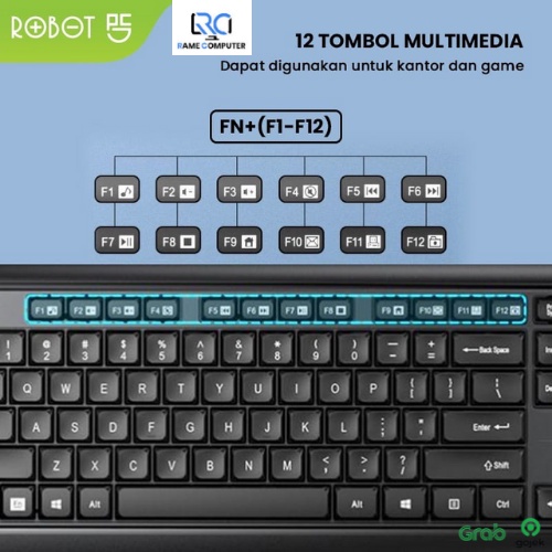 Robot KM2600 Keyboard dan Mouse Kabel Komputer / Laptop Combo