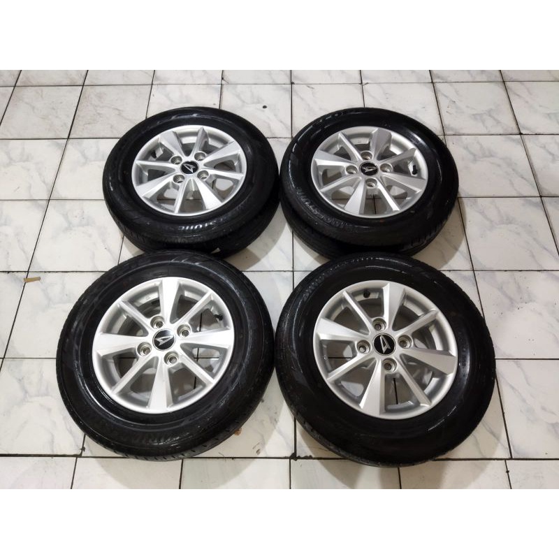 velg Copotan Mobil New Xenia Ring 14+ban Bridgestone 185 70 R14 lebar 5 pcd 4x114