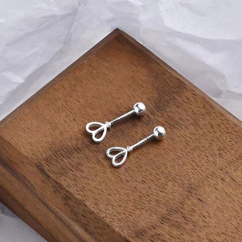 Anting Stud Bentuk Hati Panah Cupid Bahan S925 Silver