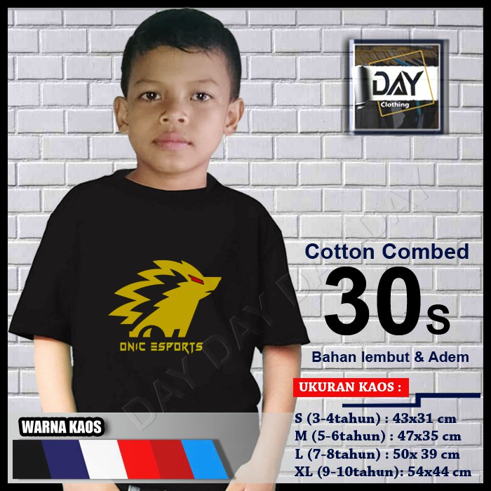 Kaos Anak ONIC Esports logo game gamer gaming murah