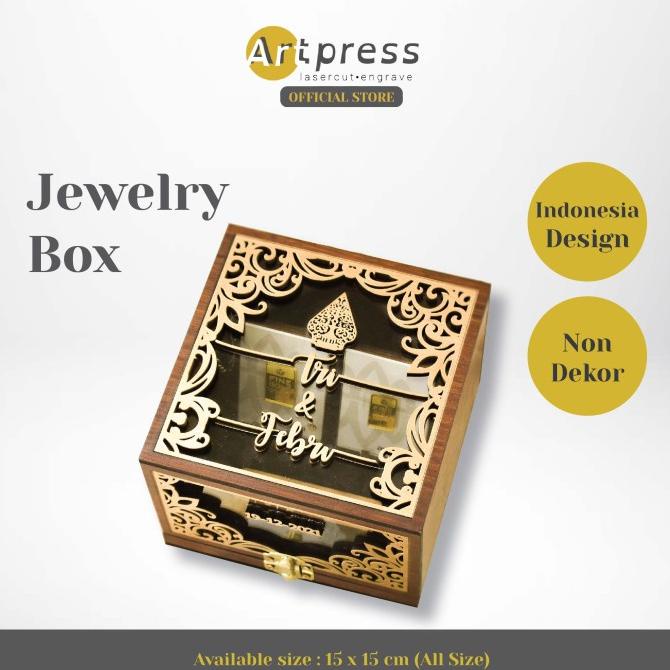 

BAYAR DITEMPAT Jewelry Box Wood Indonesia Design Non-Dekor All Size 15x15 cm (003) GRATIS ONGKIR