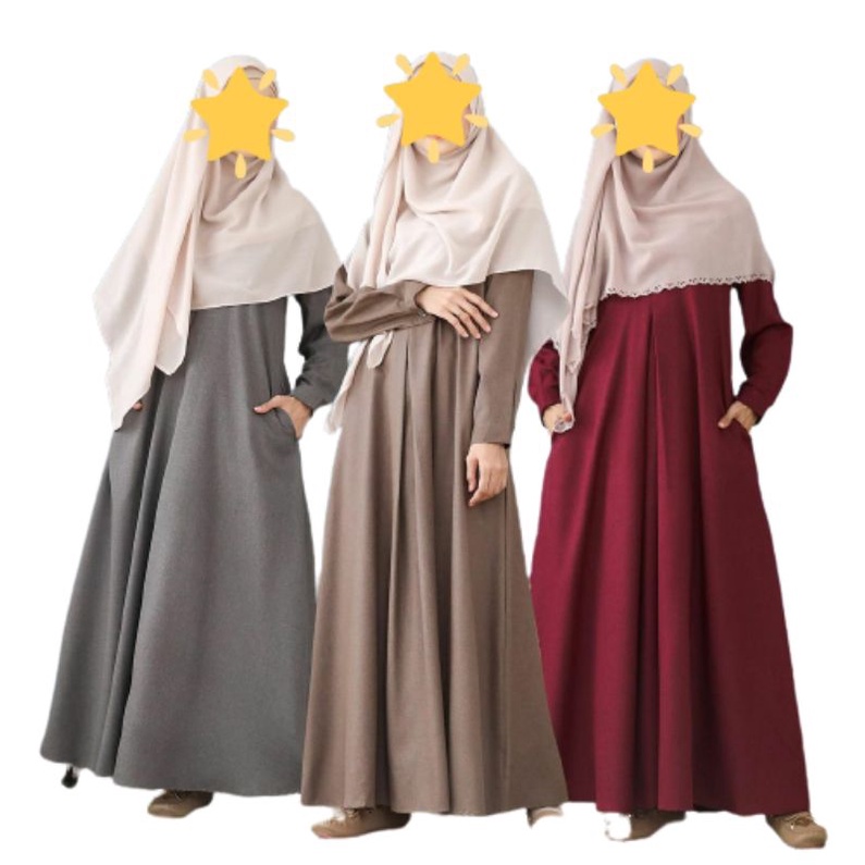Gamis / Abaya bahan katun madina Fodu