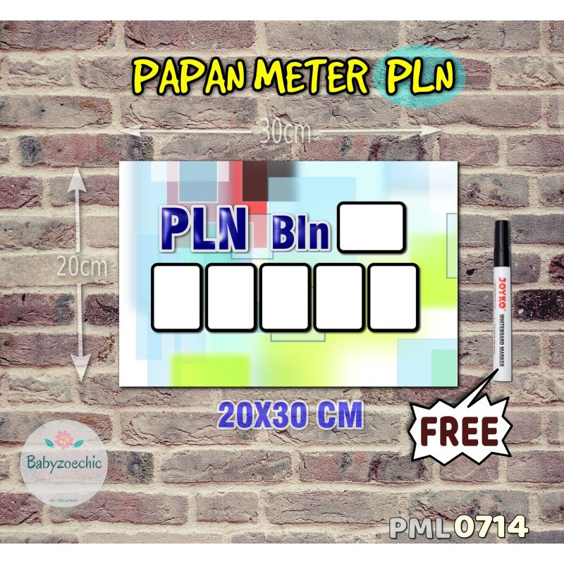 

Zoe Papan Meter Listrik PLN PAM motif Unik - Pastel 14