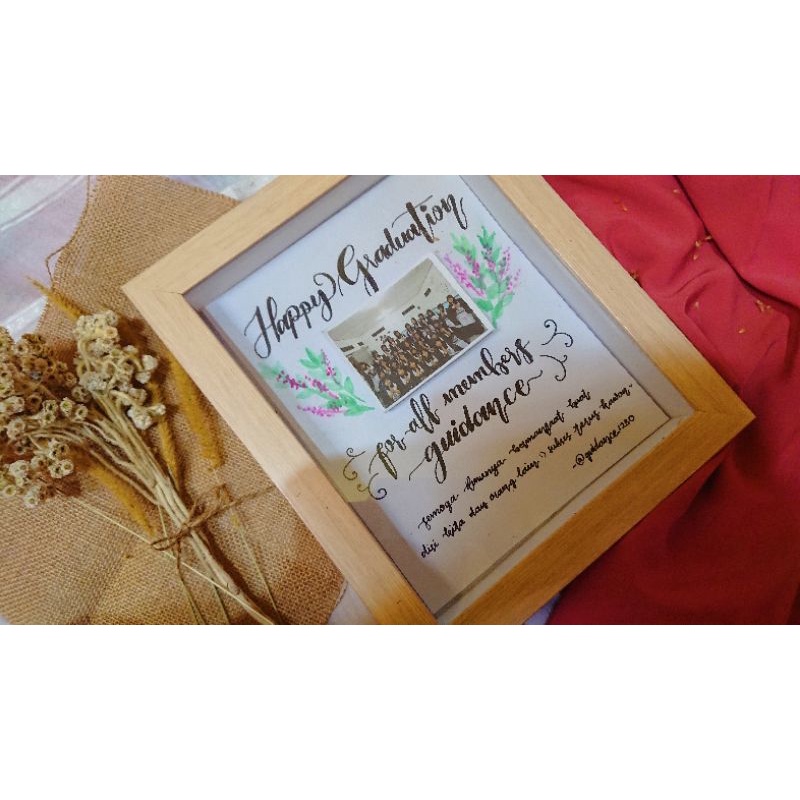

HANDLETTERING GIFT IN WOODEN FRAME 3D/HAMPERS GIFT /KADO NIKAH /KADO WISUDA /KADO TEMEN /KADO MURAH