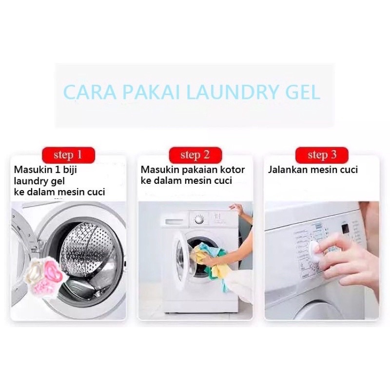 ( ISI 20 PCS ) Laundry Gel 3 in 1 Sabun Cuci Baju / Deterjen Laundry Gell / Detergen / Butiran Manik Pewangi Pelembut Softener