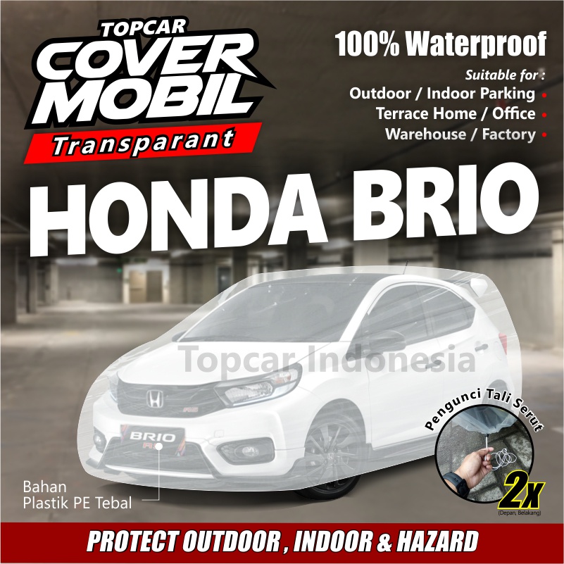 Cover Mobil Transparan Honda Brio Plastik Tebal Plastik Waterproof Outdoor Indoor Part Mobil  Aksesoris Exterior Selimut Pelindung Anti Air