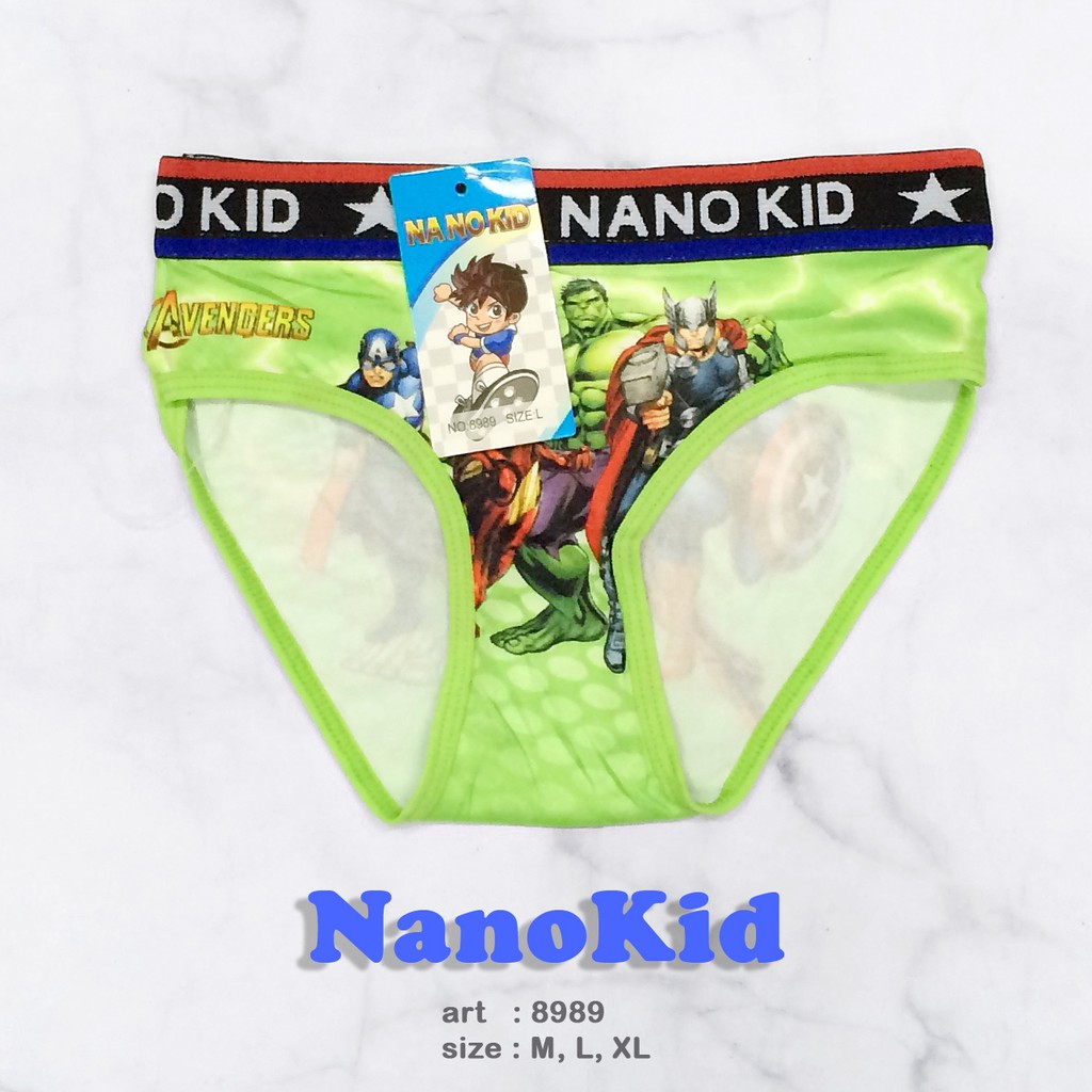 NANOKID | Celana Dalaman Anak Cowok Segitiga | Celana Dalam Karakter | art NK 8989