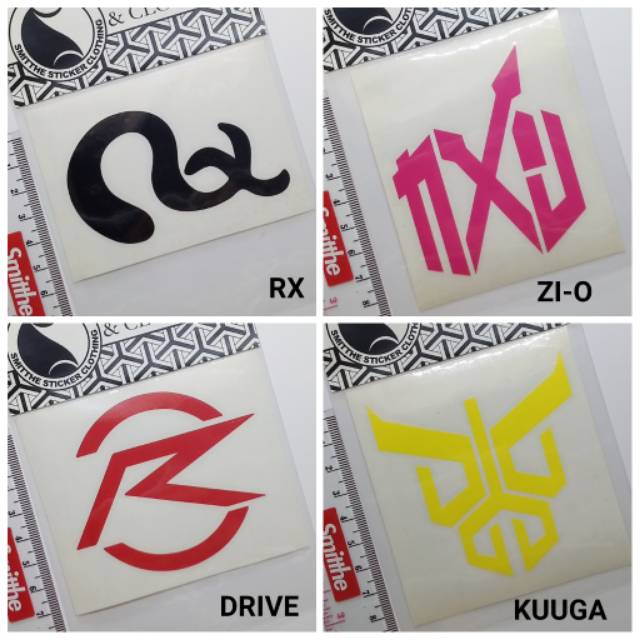 1 pc Stiker Kamen Rider Logo Cutting Sticker Kamenrider Black RX Zi O Decade Ryuga Drive Build