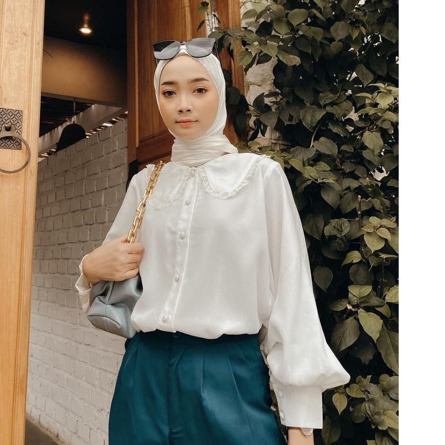 ۝ KELLYA TOP BLUS RENDA / Atasan Blouse Kenami Renda Wanita Muslim Kellya ✵