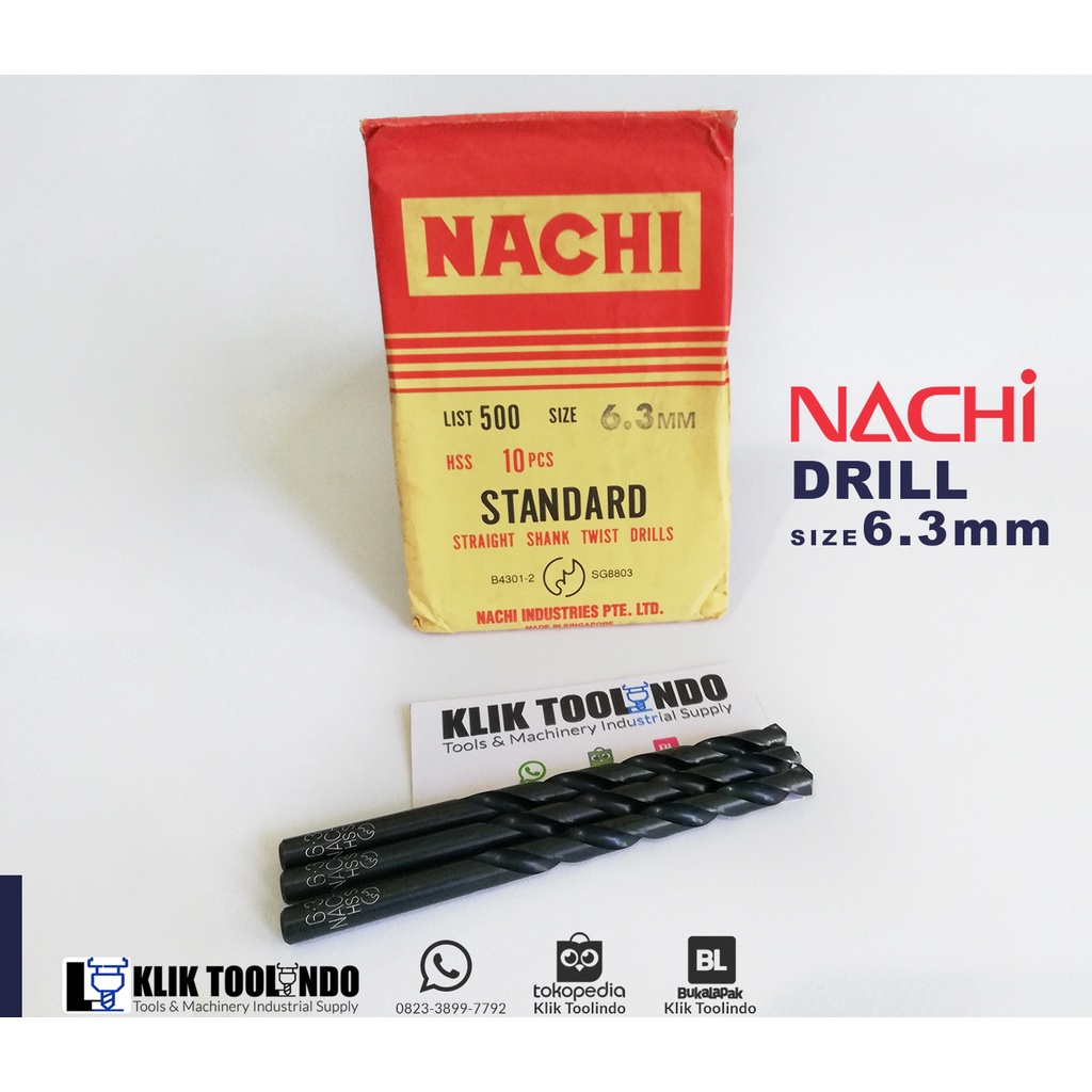MATA BOR NACHI 6.3mm - DRILL NACHI 6.3mm - HSS NACHI 6.3mm