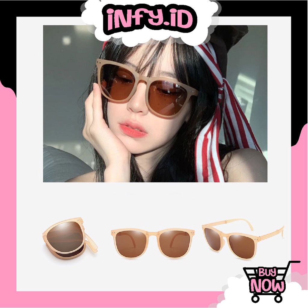 INFY - R543 Kacamata Hitam Terbaru bisa di LIPAT Sunglasses Anti-UV Wanita Pria Import Kacamata Fashion