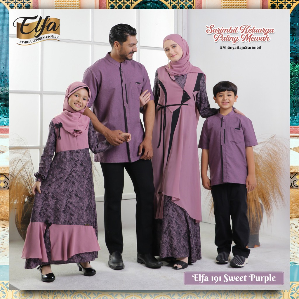 ⭐( Sarimbit Ethica Elfa 191 Sweet Purple ) Gamis Ethica Kagumi 196 Kahfi 158 Kagumi kids 83⭐