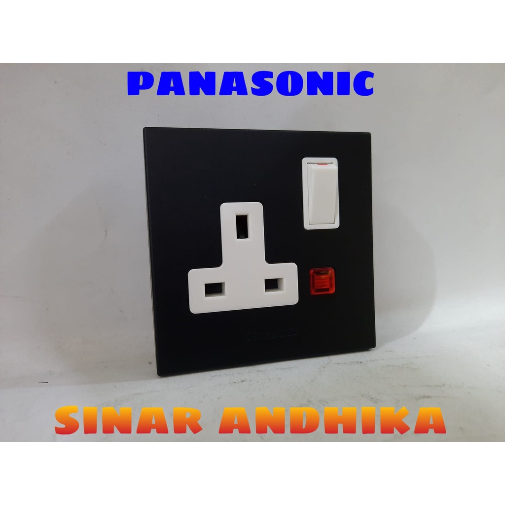 STOP KONTAK AC 13A 250V HITAM STYLE E PANASONIC (ONLY STOP KONTAK) WBSJ 1214B