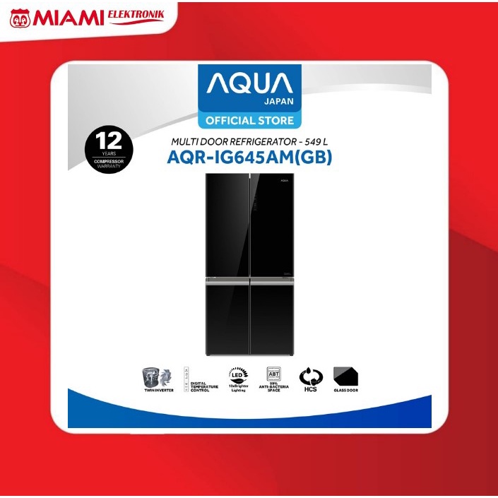 AQUA Japan Kulkas Multidoor 549 Liter AQR-IG645AM(GB)