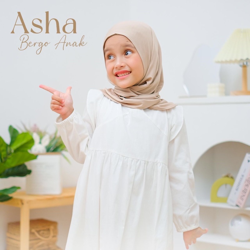 Asha bergo anak bahan jersey/kerudung untuk anak/bergo anak/bergo jersey anak/kerudung bergo jersey 