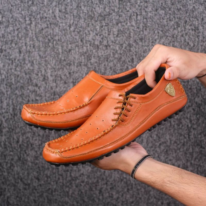 Sepatu Pria Kulit Asli Ferrari Casual Slip On Murah Kualitas Terbaik