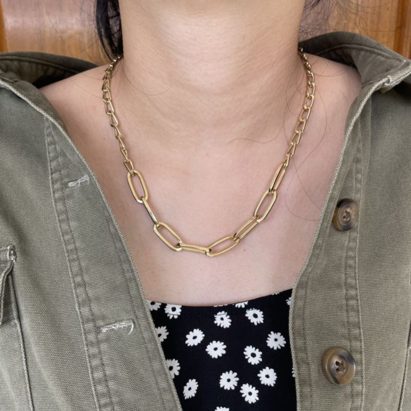 Melisa Necklace/ kalung panjang bahan tahan karat bisa untuk Hijabers