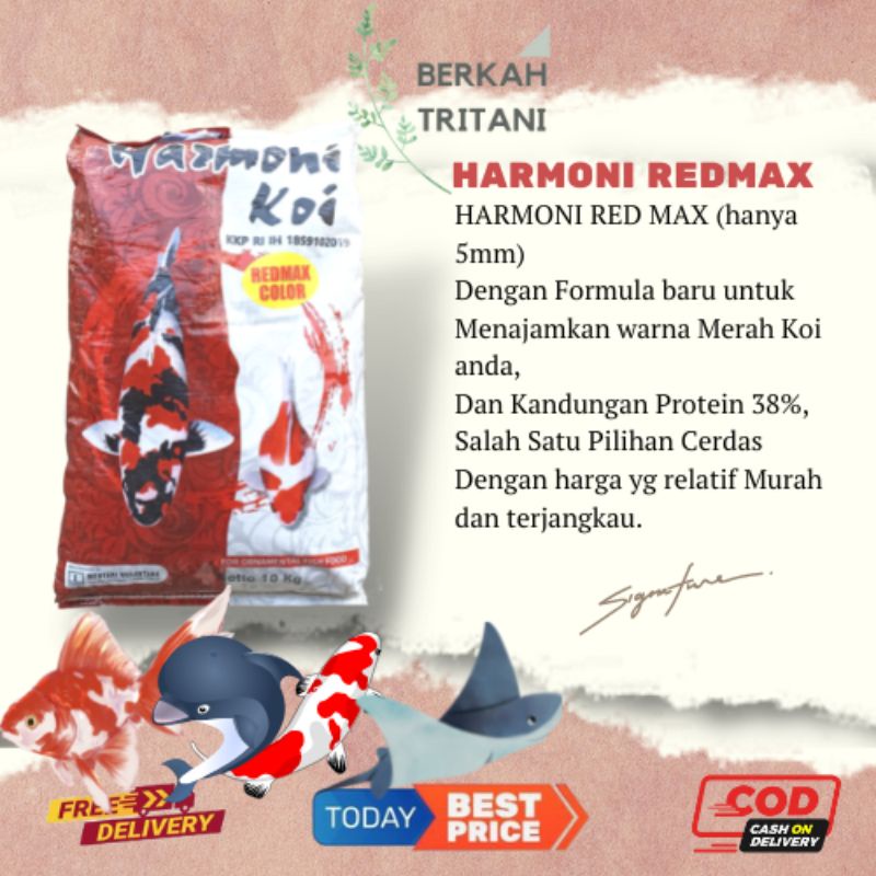 PAKAN KOI HARMONI REDMAX 500 gr 5MM HARMONI KOI MAKANAN KOI PELET KOI PAKAN KOI