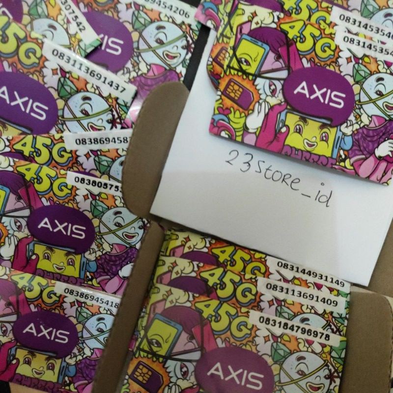 50 pcs Kartu Perdana Axis Sudah Registrasi ACAK