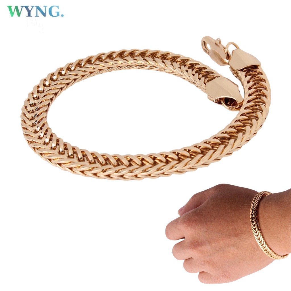 Gelang Emas 18K Pria Wanita Hip-hop Lapis Emas Gold Snake Rantai Sisik Ular