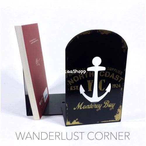 

Ready Bookends/Pembatas Buku Metal Anchor 3 Varian Warna - Merah 073