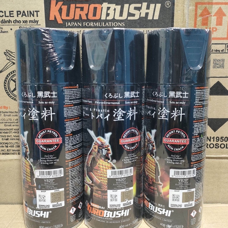 Cat Semprot Pilox Pilok Yamaha Colours Samurai Paint Kurobushi Y820* MOON YELLOW / KUNING (400ml)