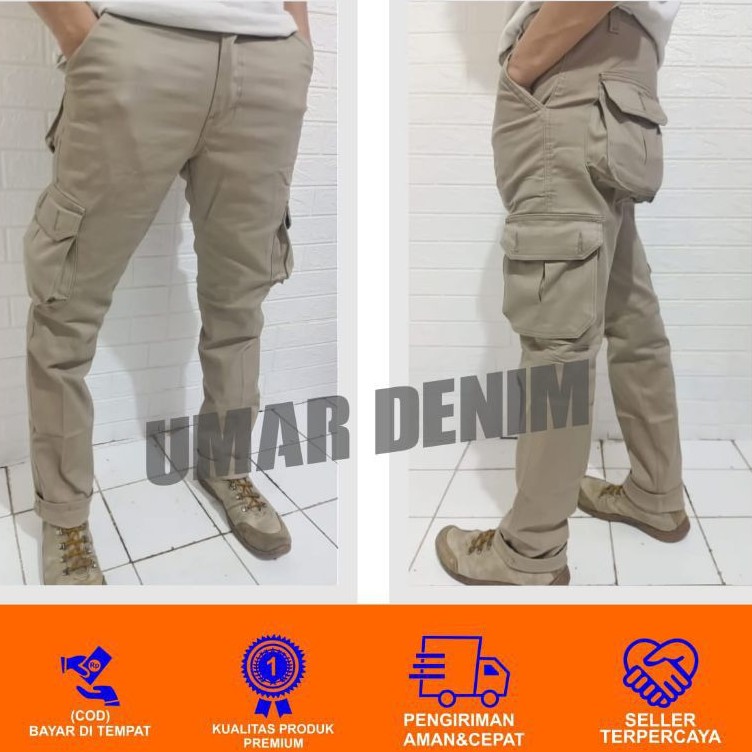 Celana Cargo Panjang Best Seller Cargo Pants Kargo PDL Pria Longgar