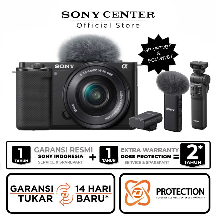 Sony ZV E10 Sony ZVE10 Mirrorless Camera Kit 16-50mm-Black+VPT2BT&ECMW2BT