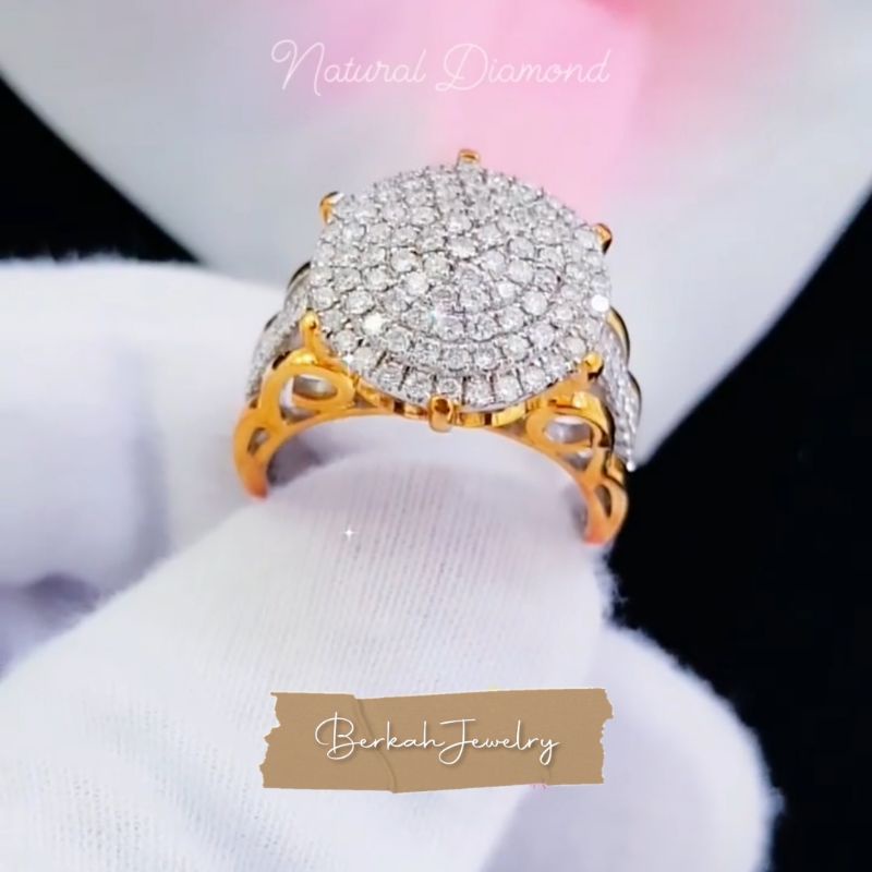 Cincin emas berlian eropa asli natural diamond sertifikat