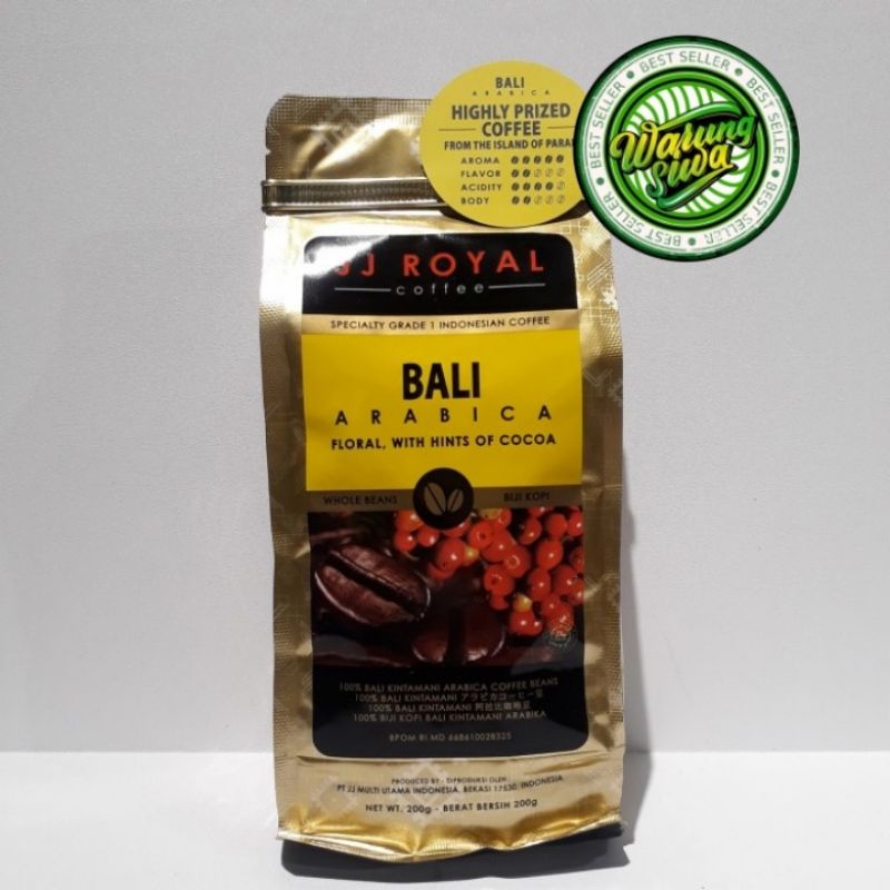

jj royal coffee bali arabica whole beans 200gr
