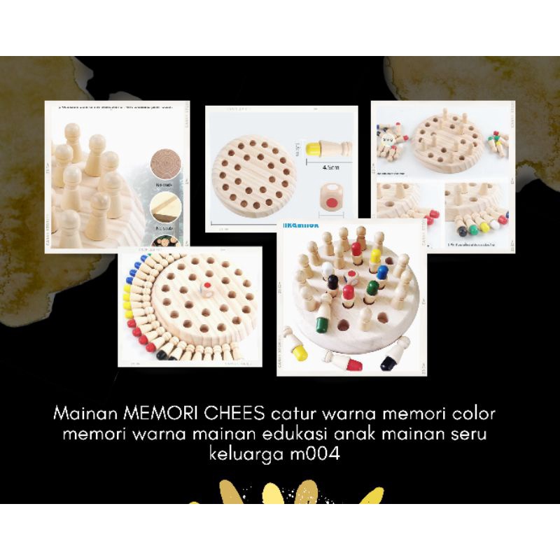 Hokkiterus21⭐⭐⭐⭐⭐ Mainan MEMORI CHEES Board Game Mainan Edukasi Anak Memory Match Color Wood mainan catur warna mainan edukasi anak cerdas m004