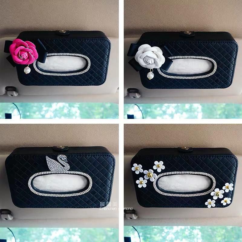 tempat tissue mobil sun viour blink putih sunvisor tempat tissue mobil sunvisor mhkota angsa swan KULIT MOTIF SILANG KOTAK TISSUE Tisu Jepit Sunvisor Slot Pintu atau Kantong