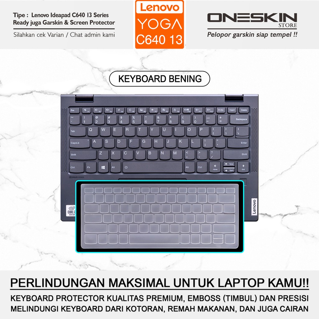 Pelindung Keyboard Protector Lenovo Yoga C640-13 13IML C740-14 14IML C940-14 14IIL Cooskin Silikon