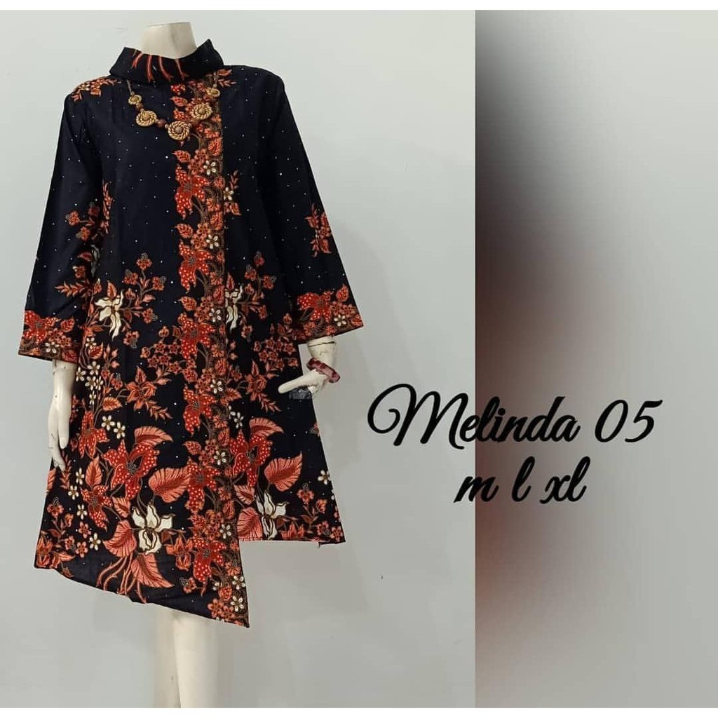 Tunik Batik Melinda Motiv Bunga Bahan Katun Primisima Unggul Jaya Ukuran All Size Ld 105 Cm