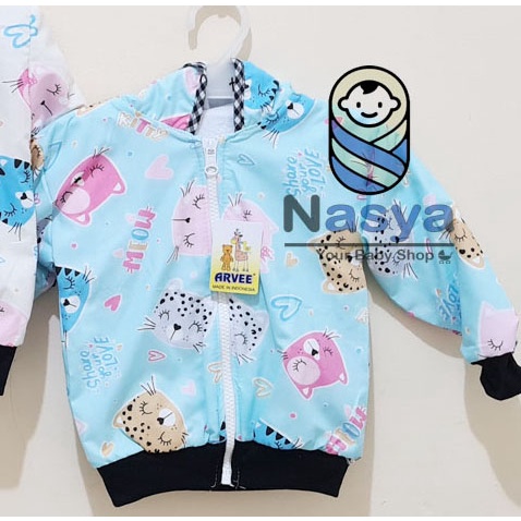 [SH-002] Jaket Bayi / Jaket Anak Keren-kucing 2 - biru