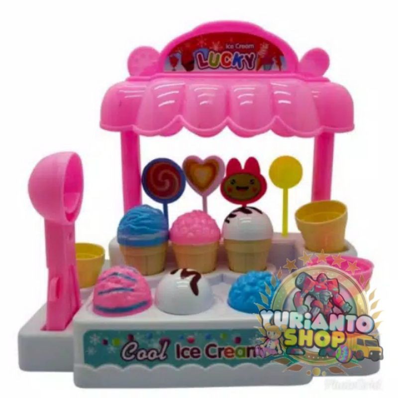 (COD) LI 1 Mainan anak gerobak es krim / ice cream set nyala n bunyi terlaris