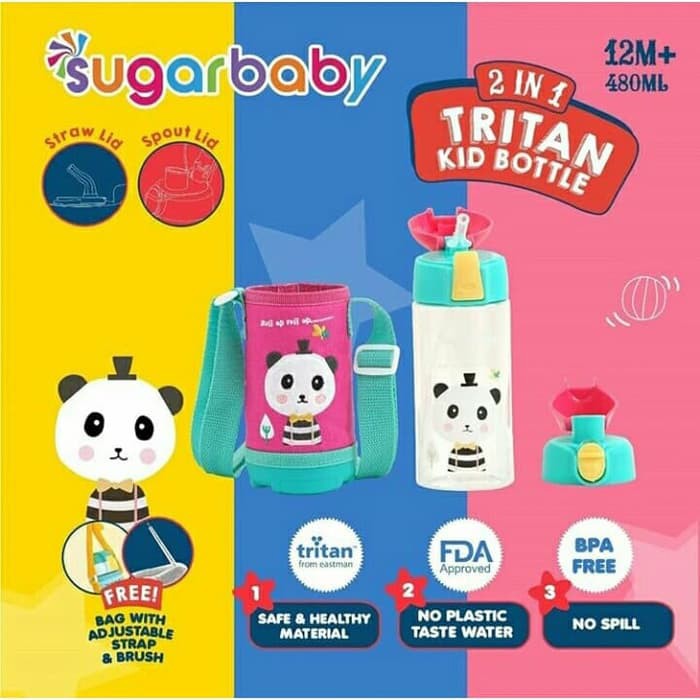 BJ05 Sugar Baby 2 in 1 TRITAN Kid Bottle 480ml  12m+