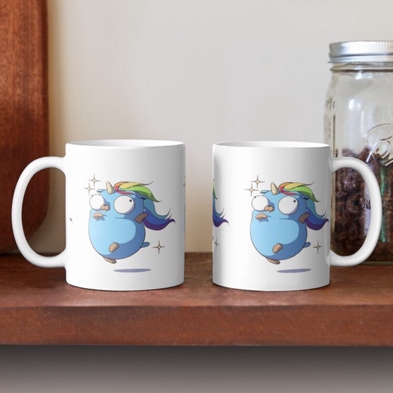 Mug Golang Gopher Unicorn