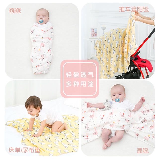 Selimut Bayi Bamboo Fiber Kain Muslin Bedong Bayi Swaddle Baby