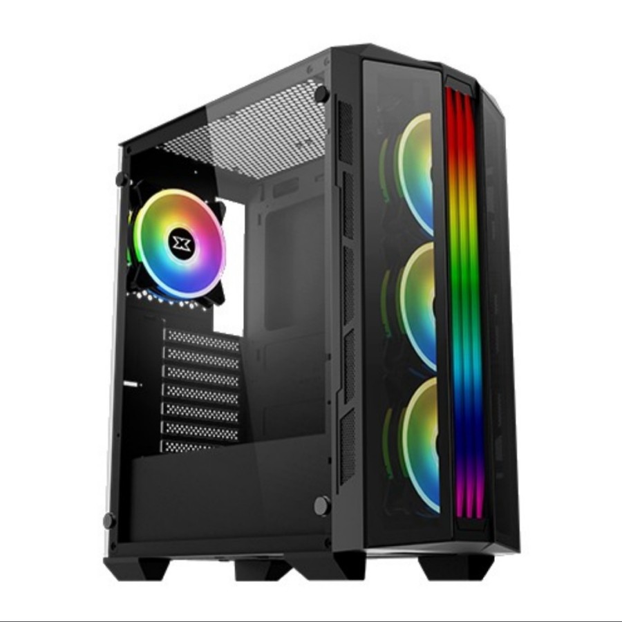 CASING Xigmatek triple X FREE 4 FAN 12CM RGB + REMOTE