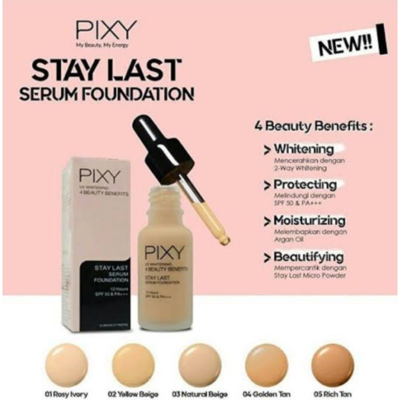 PIXY UV Whitening 4BB Stay Last [ SERUM ] Foundation