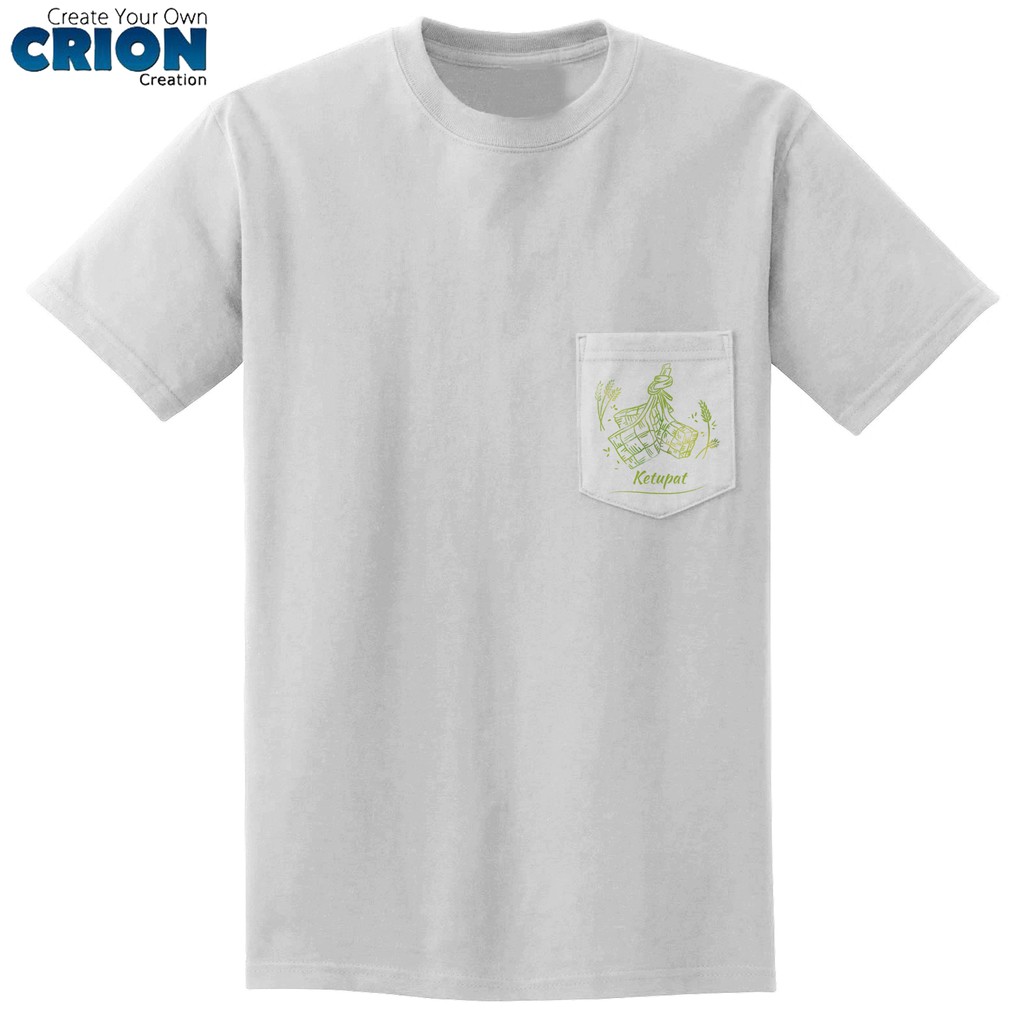 Crion Casual Tees Eid Mubarak Edition Pocket -Kaos Koko dengan Kantong