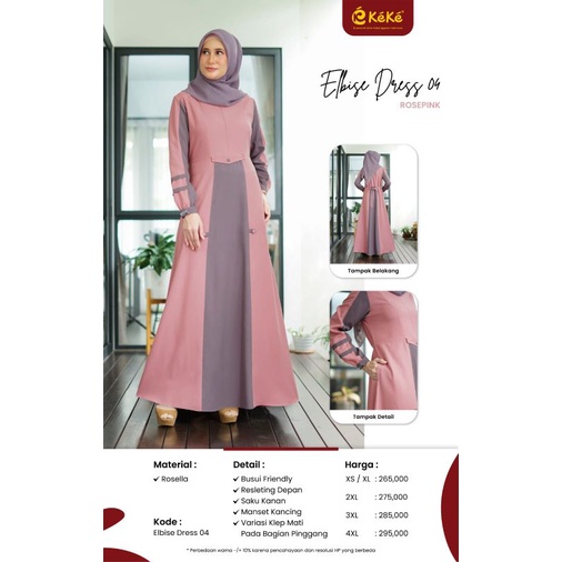 Gamis Premium Elbise Dress 04 by Keke|Gamis Murah|Gamis Terbaru 2022|Dress Simpel Cantik|Dress Elega